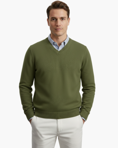 Pull à Col V pour Homme | Élégance Classique et Confort Quotidien
