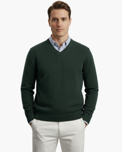 Pull à Col V pour Homme | Élégance Classique et Confort Quotidien