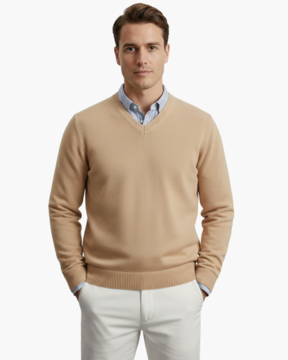 Pull à Col V pour Homme | Élégance Classique et Confort Quotidien