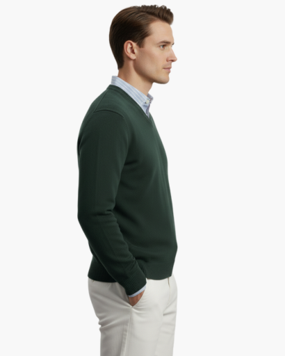 Pull à Col V pour Homme | Élégance Classique et Confort Quotidien