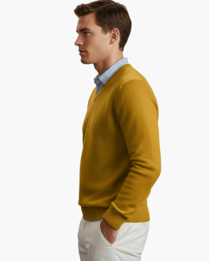 Pull à Col V pour Homme | Élégance Classique et Confort Quotidien