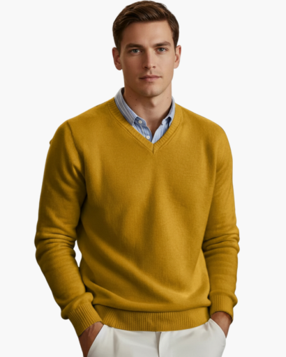 Pull à Col V pour Homme | Élégance Classique et Confort Quotidien