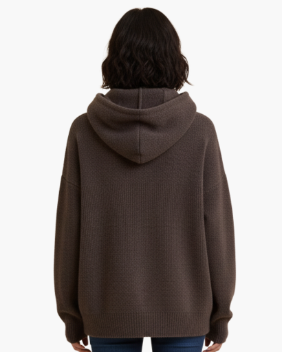 Pull à capuche pour femme en maille douce – Col montant confortable