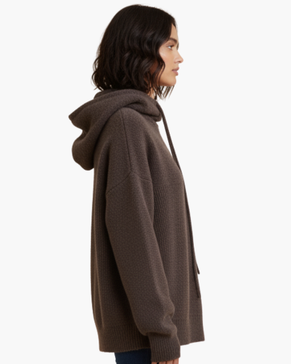 Pull à capuche pour femme en maille douce – Col montant confortable