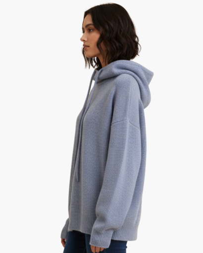 Pull à capuche pour femme en maille douce – Col montant confortable