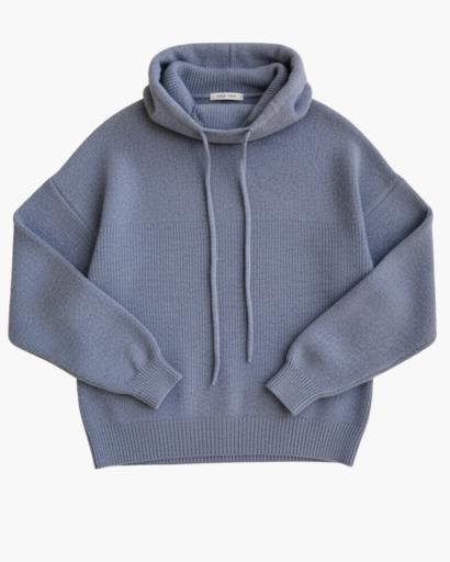 Pull à capuche pour femme en maille douce – Col montant confortable