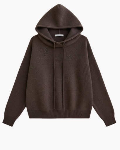 Pull à capuche pour femme en maille douce – Col montant confortable