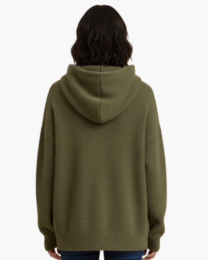 Pull à capuche pour femme en maille douce – Col montant confortable