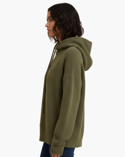 Pull à capuche pour femme en maille douce – Col montant confortable