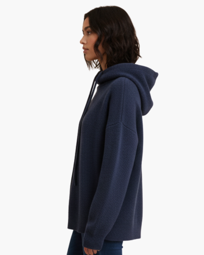 Pull à capuche pour femme en maille douce – Col montant confortable