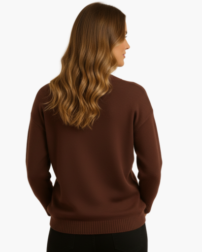 Pull col V pour femme coupe décontractée