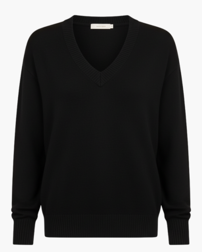 Pull col V femme – vue de face