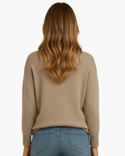 Pull col V pour femme coupe décontractée