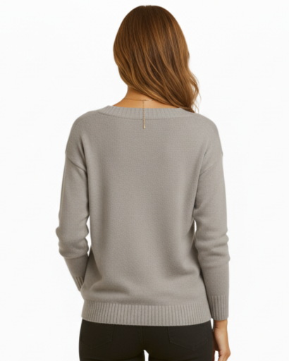 Pull col V pour femme coupe décontractée