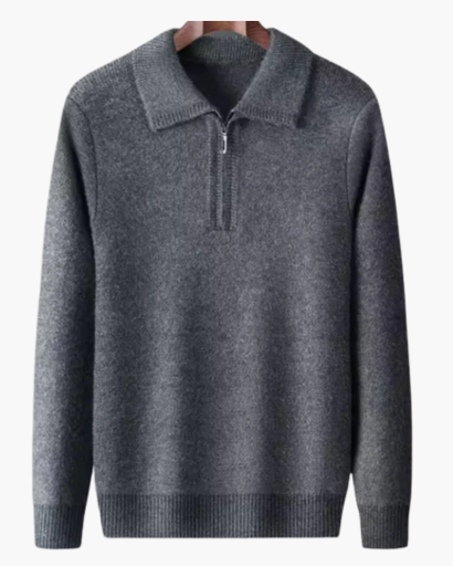 Pull en cachemire à col zippé – Style chic et décontracté