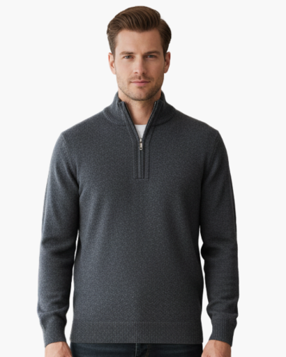 Pull en cachemire à col zippé – Style chic et décontracté