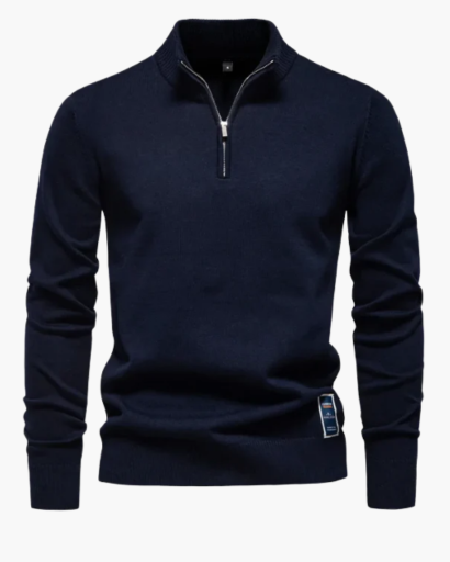 Pull Zippé Quart de Tour Homme – Classique & Confortable | Style Élégant Automne Hiver