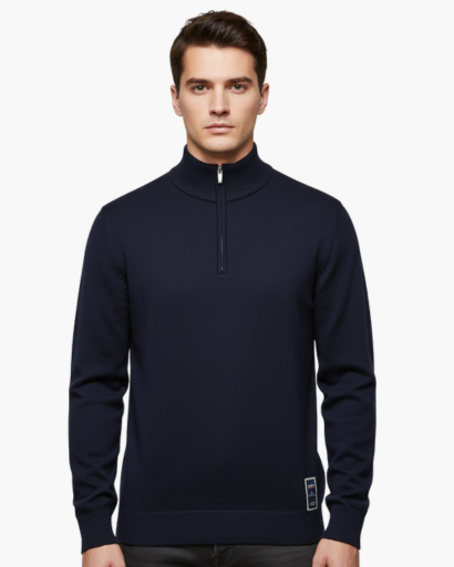 Pull Zippé Quart de Tour Homme – Classique & Confortable | Style Élégant Automne Hiver