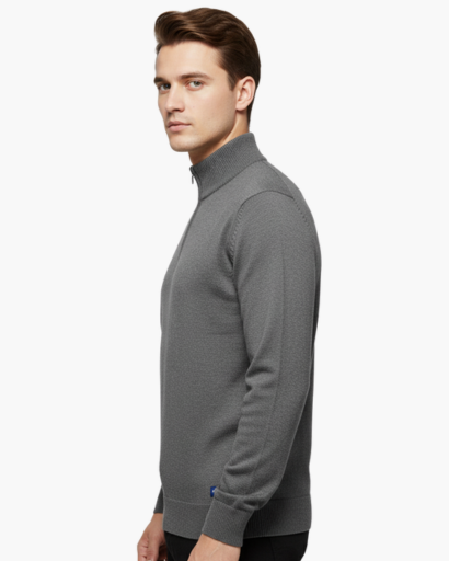 Pull Zippé Quart de Tour Homme – Classique & Confortable | Style Élégant Automne Hiver