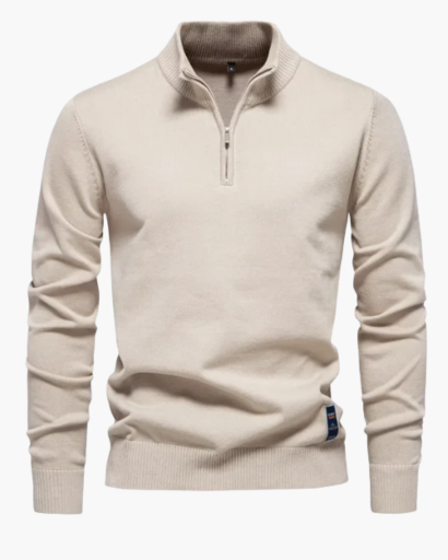 Pull Zippé Quart de Tour Homme – Classique & Confortable | Style Élégant Automne Hiver