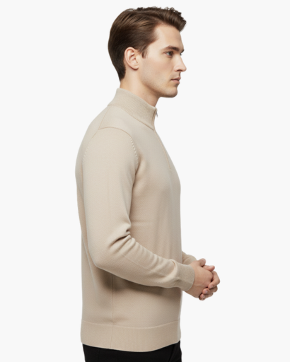 Pull Zippé Quart de Tour Homme – Classique & Confortable | Style Élégant Automne Hiver