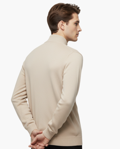Pull Zippé Quart de Tour Homme – Classique & Confortable | Style Élégant Automne Hiver