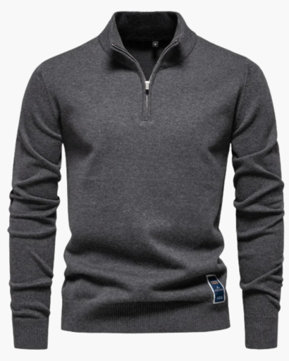 Pull Zippé Quart de Tour Homme – Classique & Confortable | Style Élégant Automne Hiver