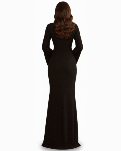 Robe Sirène Pailletée Femme Évasée – Manches Bouffantes & Glamour | Soirée & Cérémonie Chic