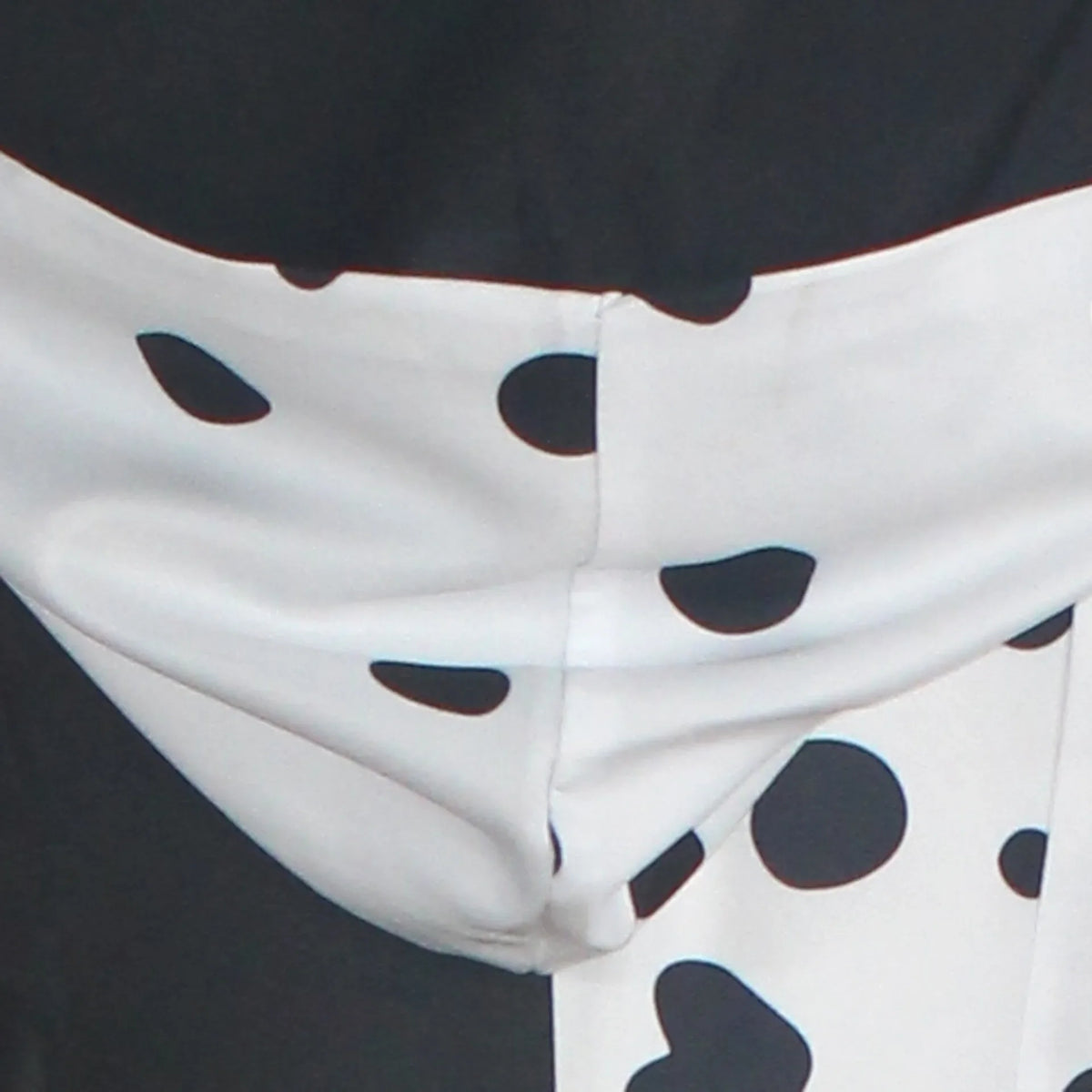 Gros plan sur le tissu tacheté du costume dalmatien