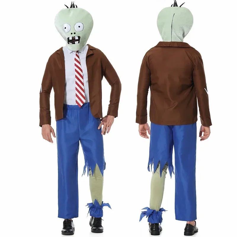 Costume de zombie employé de bureau pour adulte, vues de face et de dos