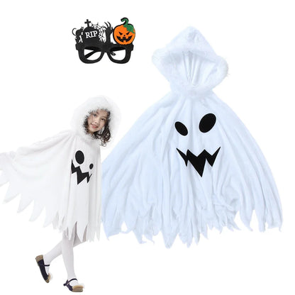 Cape de fantôme avec lunettes de fête Halloween en bonus