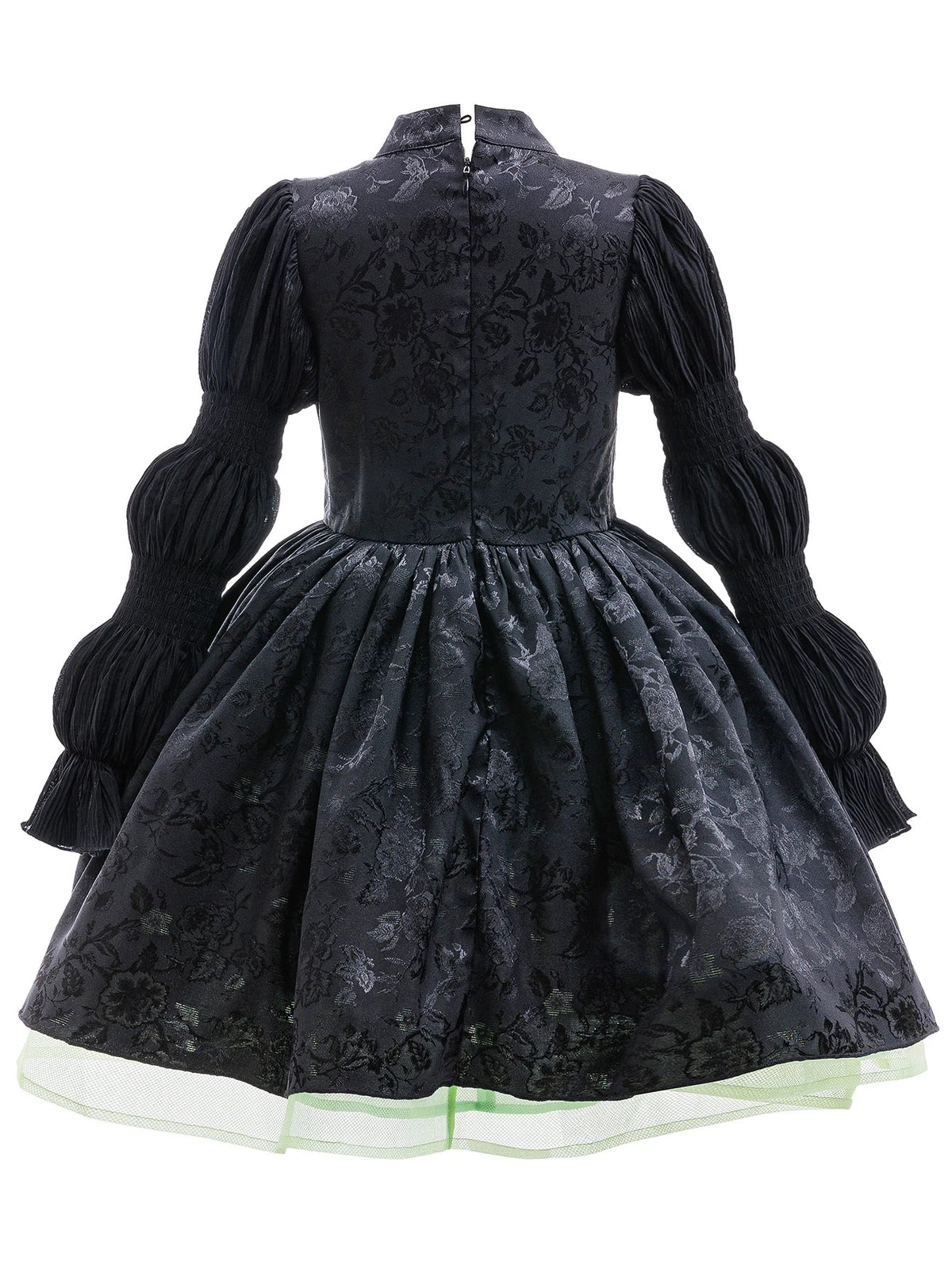 Robe de sorcière gothique fille, vue de dos avec fermeture zippée