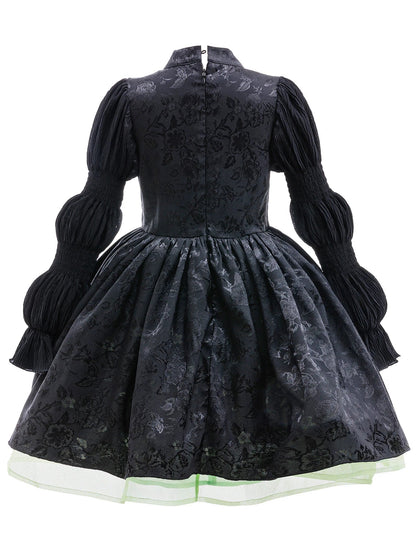 Robe de sorcière gothique fille, vue de dos avec fermeture zippée