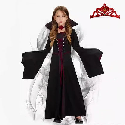 Robe de reine vampire avec tiare rouge assortie