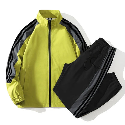 ensemble survêtement homme vert, veste zippée et pantalon