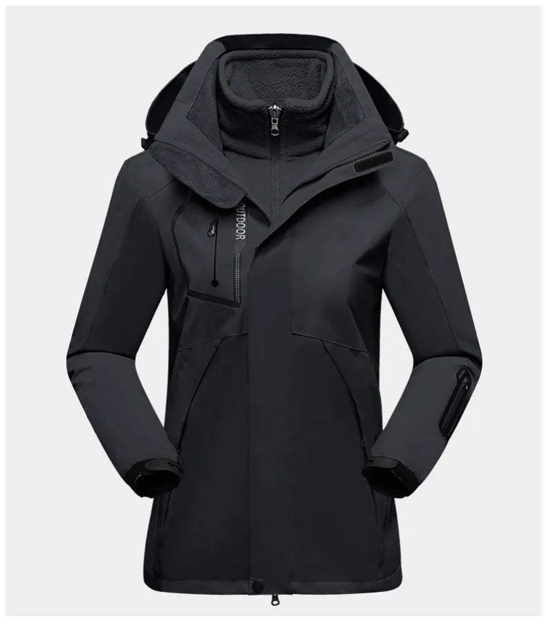 Veste 3-en-1 femme coloris noir