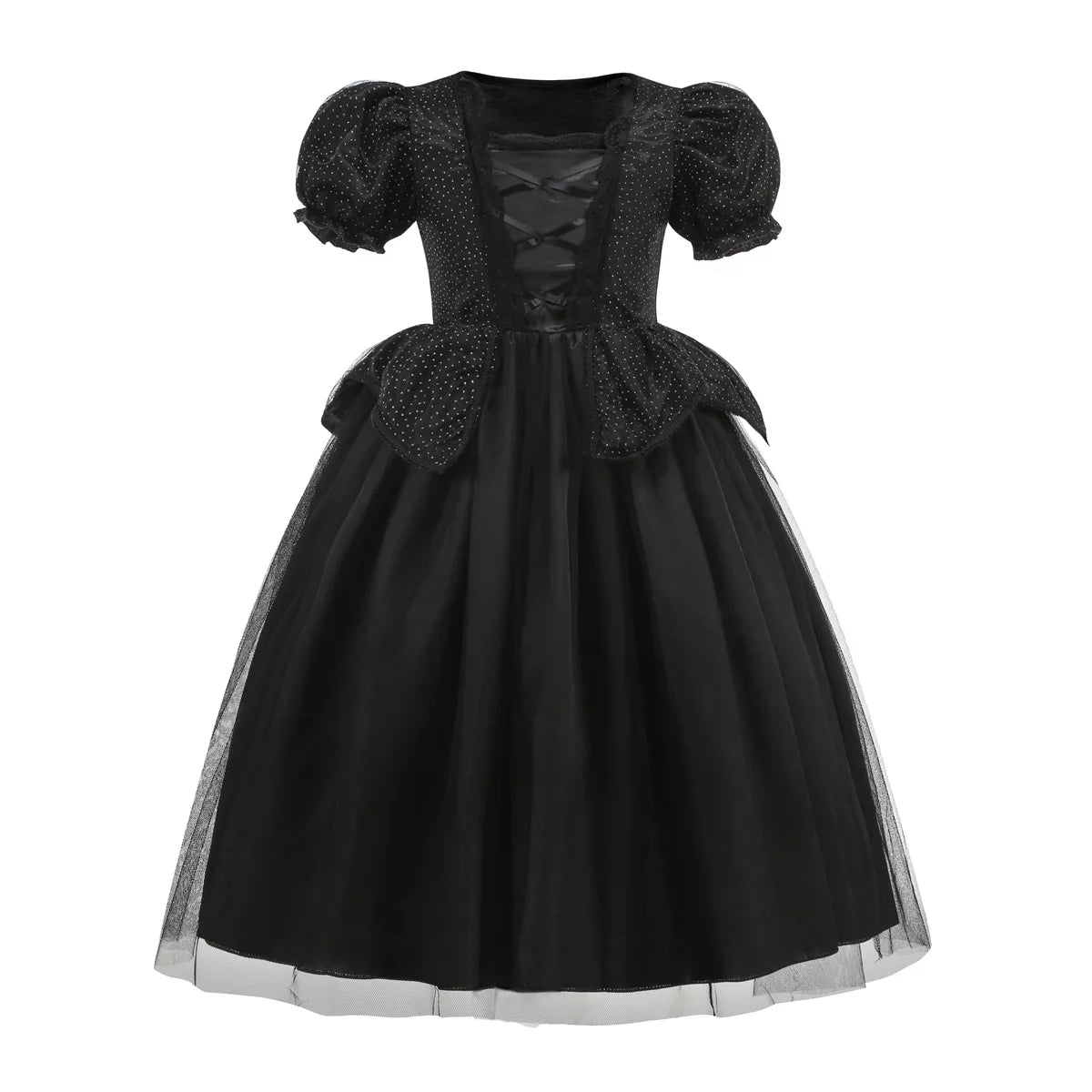 Robe seule de reine maléfique noire en tulle pour fille