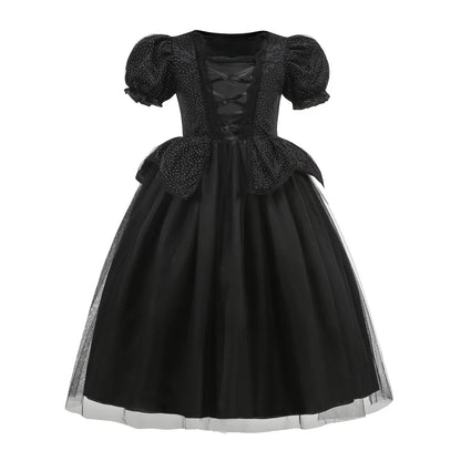 Robe seule de reine maléfique noire en tulle pour fille