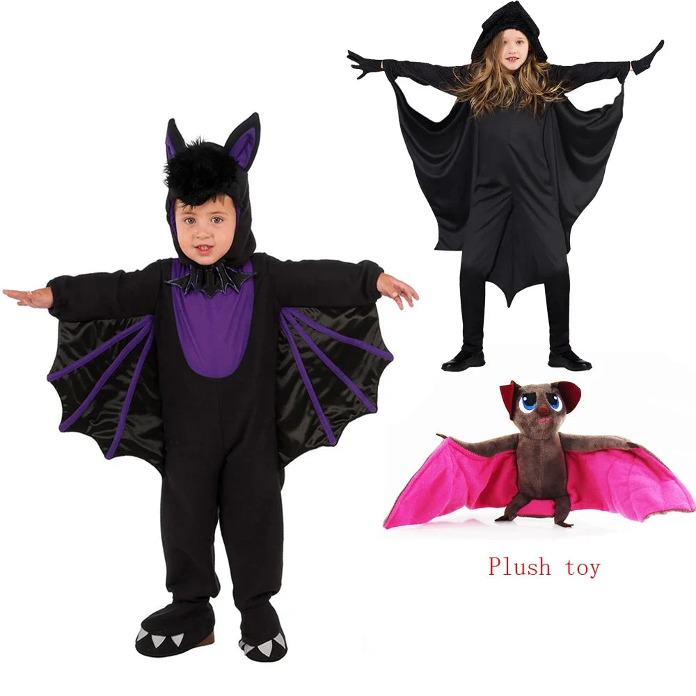 Costume de chauve-souris pour enfant, les deux modèles avec la peluche offerte