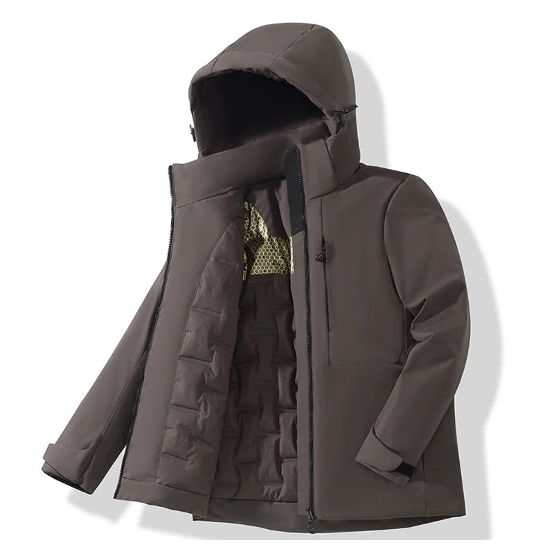 Veste polaire imperméable unisexe, coloris marron