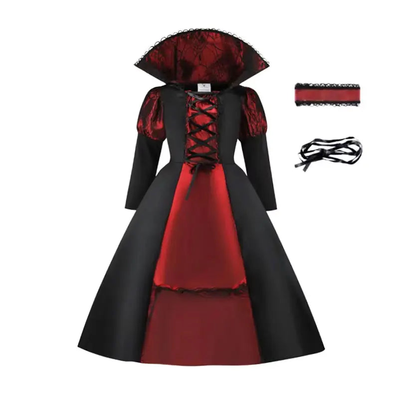 Robe de costume mariée vampire pour fille avec serre-tête assorti