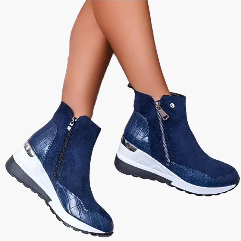 Bottines compensées femme Bleu