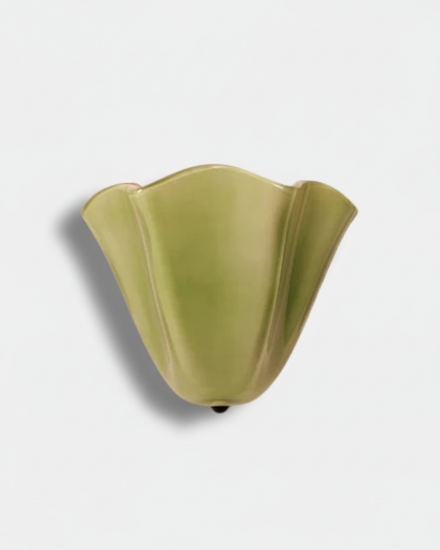 Applique murale verre ambré et laiton, coloris Vert