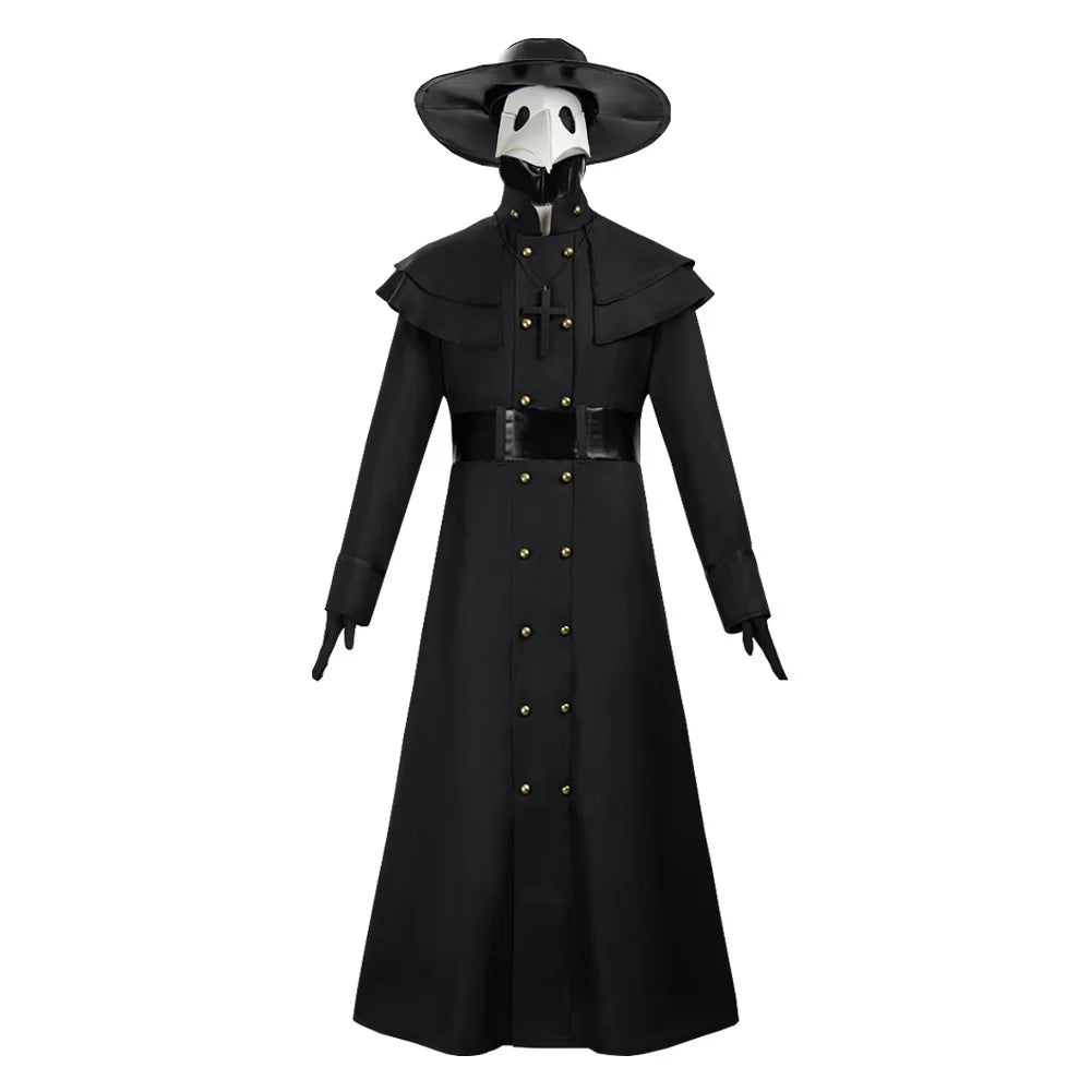 Costume médecin de la peste steampunk, vue de face complète