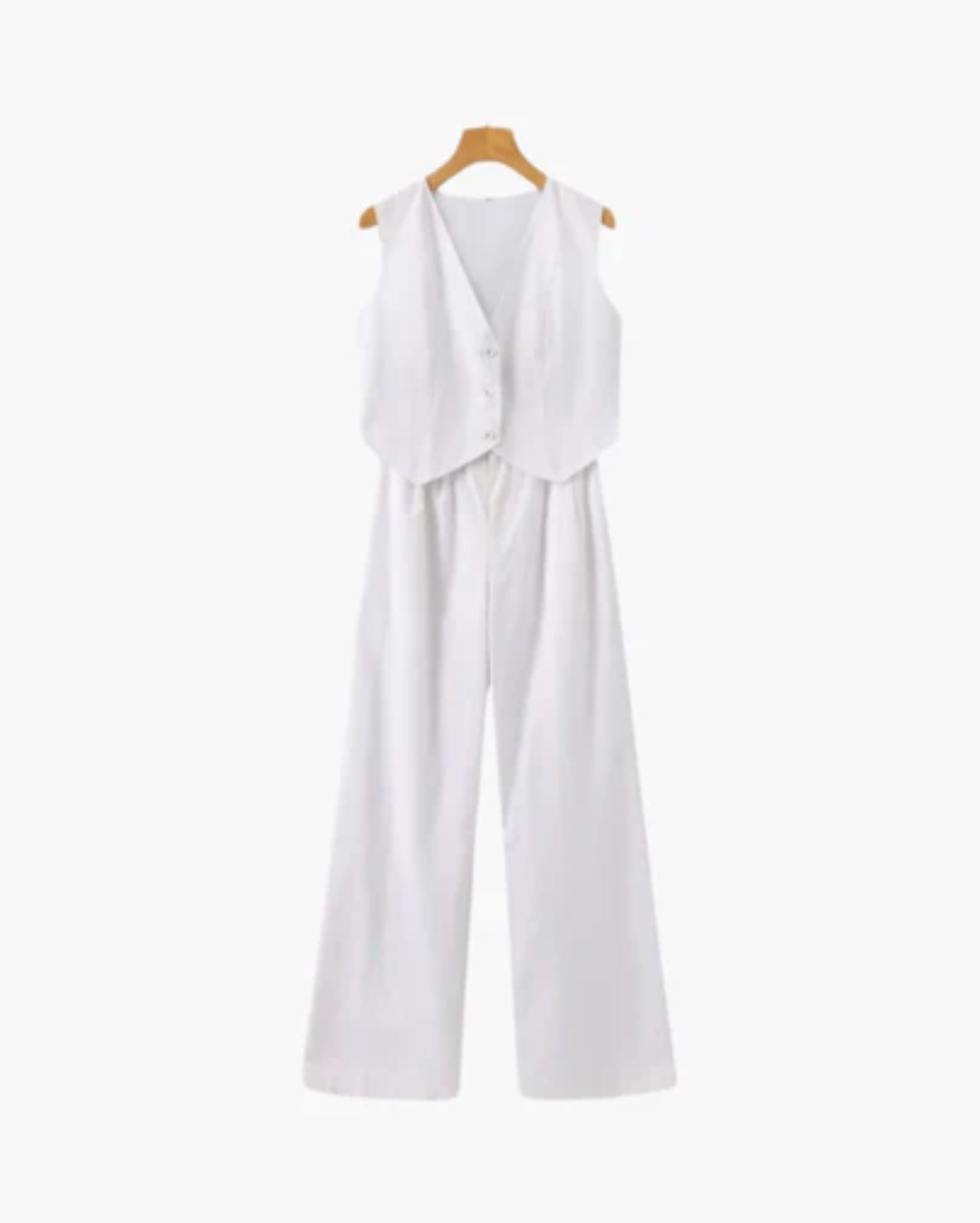 Ensemble Femme en Coton – Haut Sans Manches et Pantalon Large