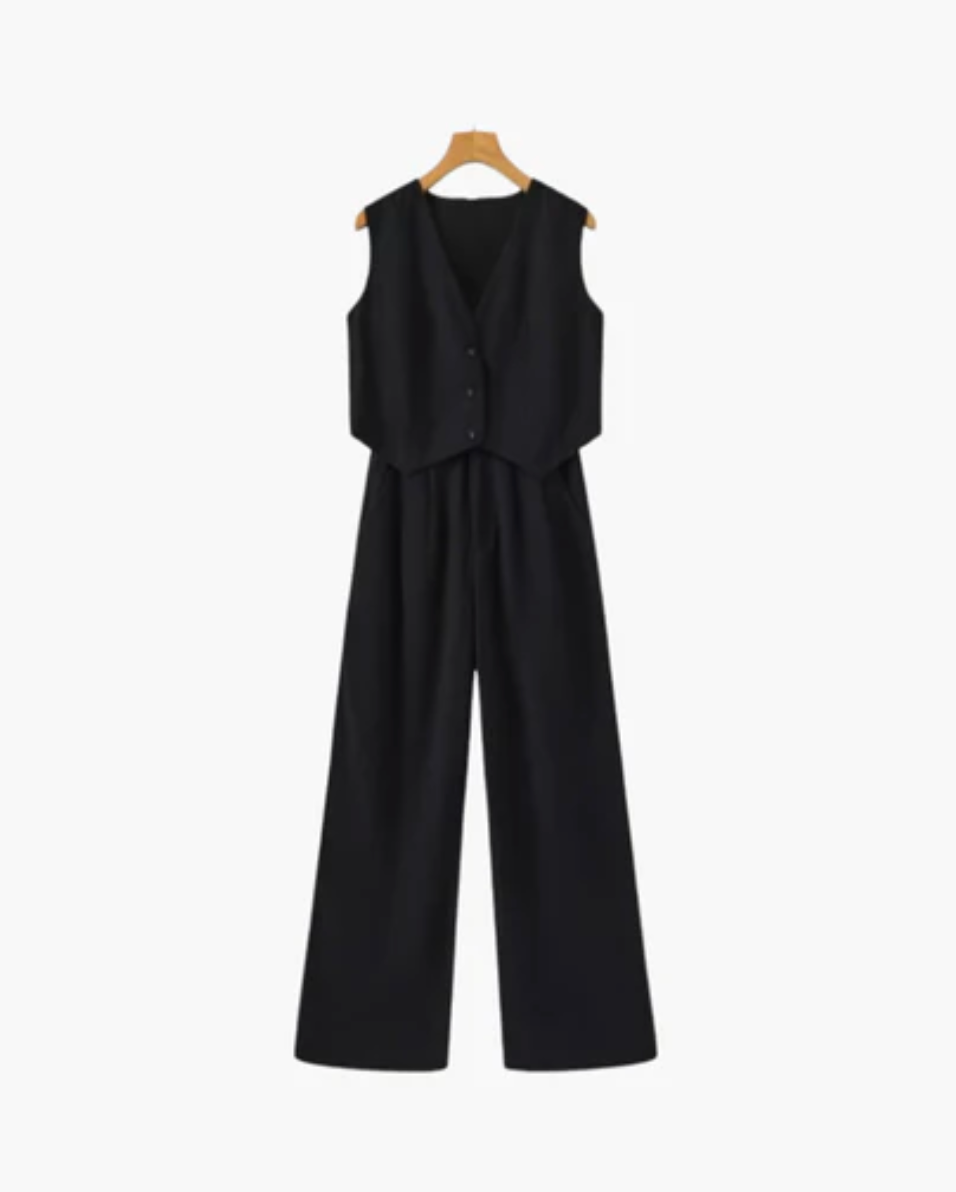 Ensemble Femme en Coton – Haut Sans Manches et Pantalon Large