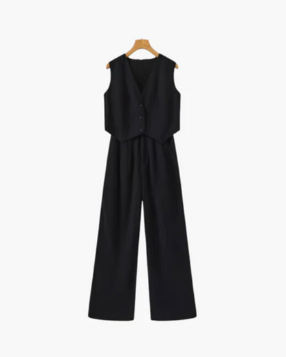 Ensemble Femme en Coton – Haut Sans Manches et Pantalon Large