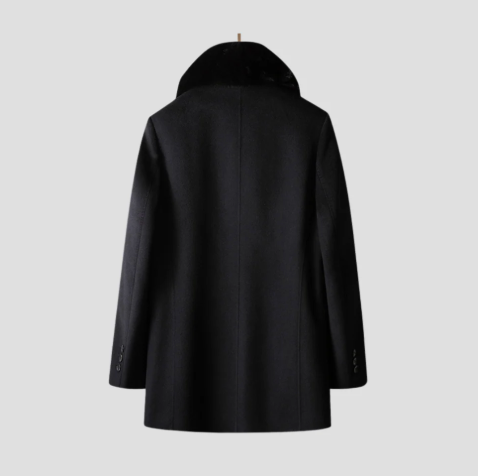 Manteau Homme en Laine avec Col Doux – Coupe Élégante & Isolation Chaude