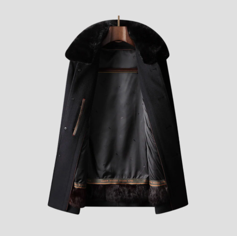 Manteau Homme en Laine avec Col Doux – Coupe Élégante & Isolation Chaude