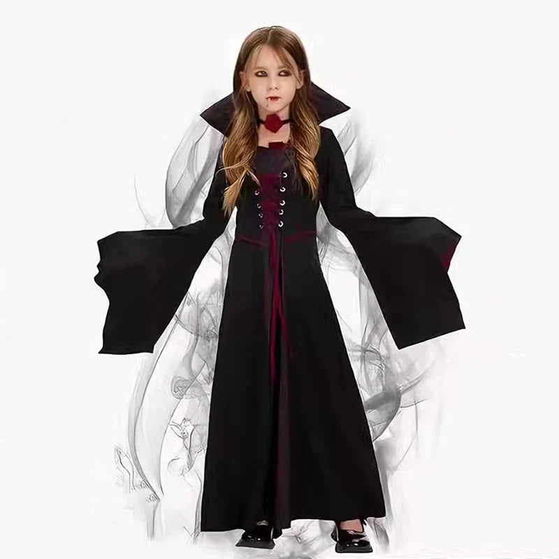 Robe seule de reine vampire gothique pour fille, vue de face